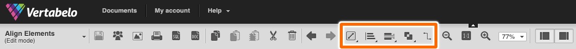 How to align elements in Vertabelo?