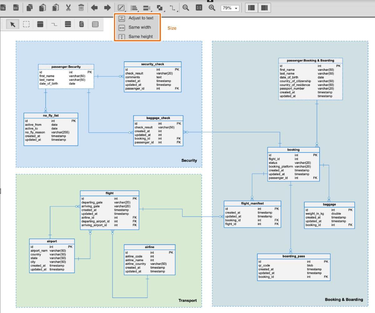 How to align elements in Vertabelo?