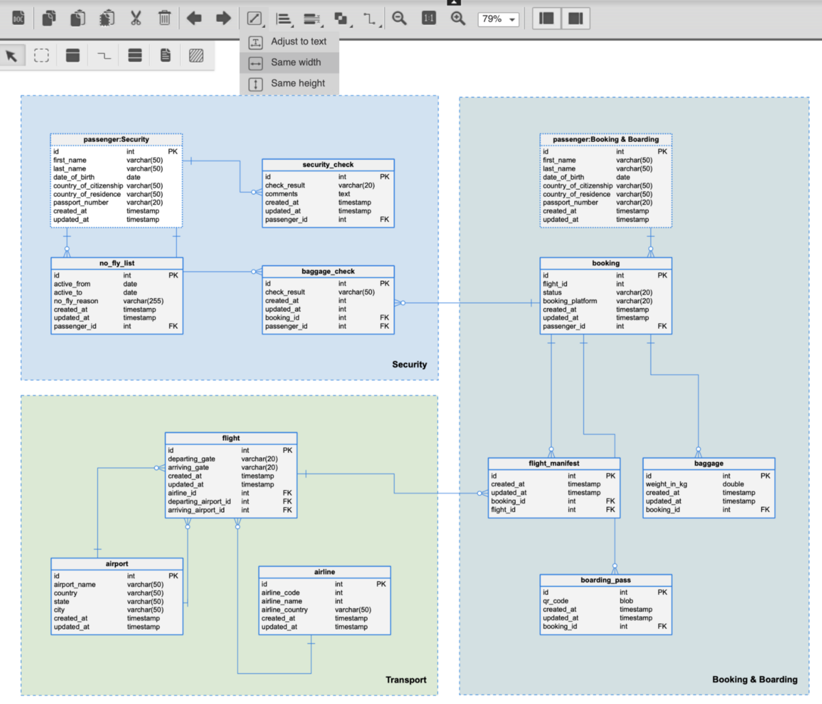 How to align elements in Vertabelo?