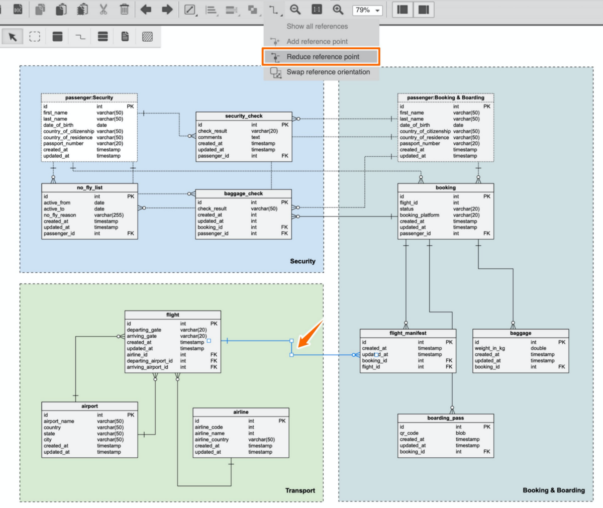 How to align elements in Vertabelo?