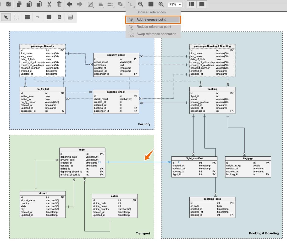 How to align elements in Vertabelo?