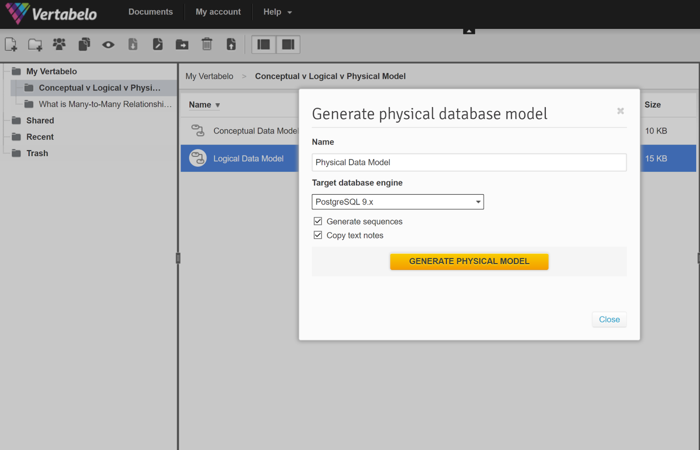 Generate physical model