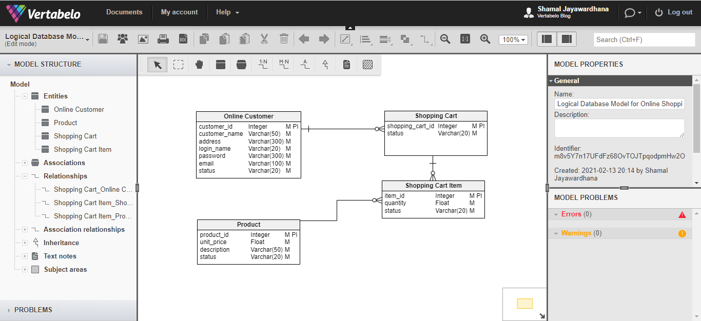 Erd modeling tool