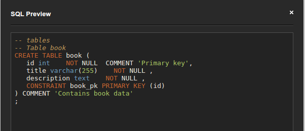 Example SQL comments