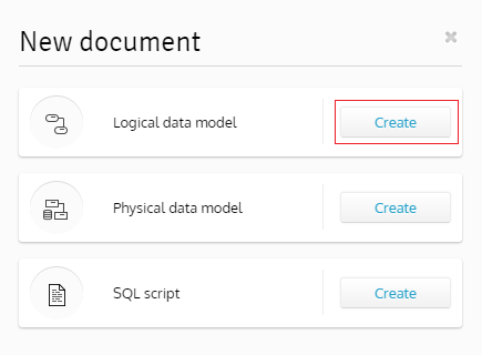 Logical Models Data Types in Vertabelo