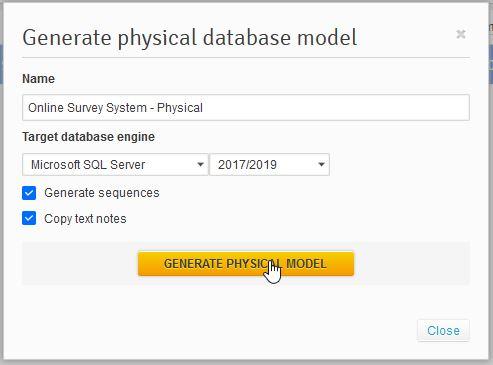 database design for online survey system