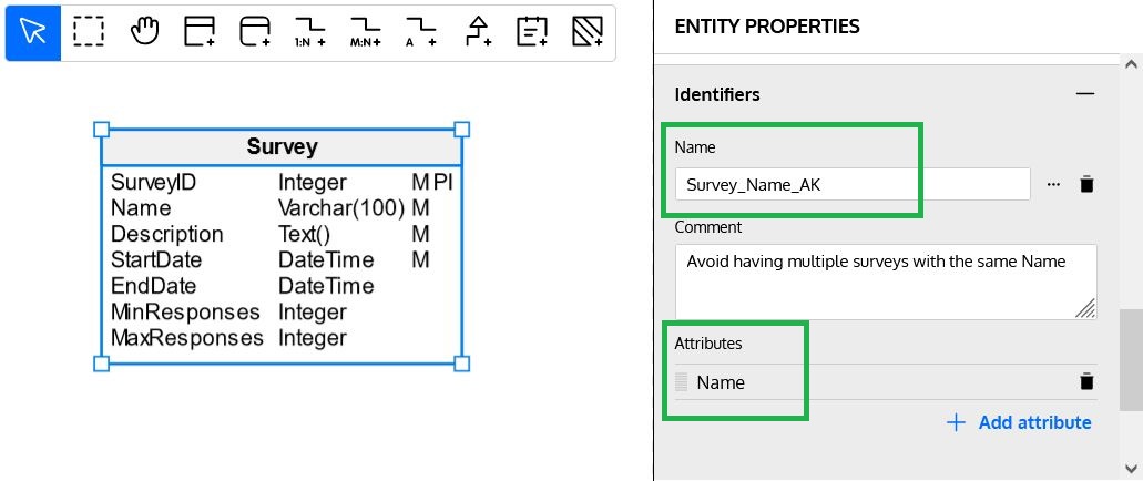 database design for online survey system