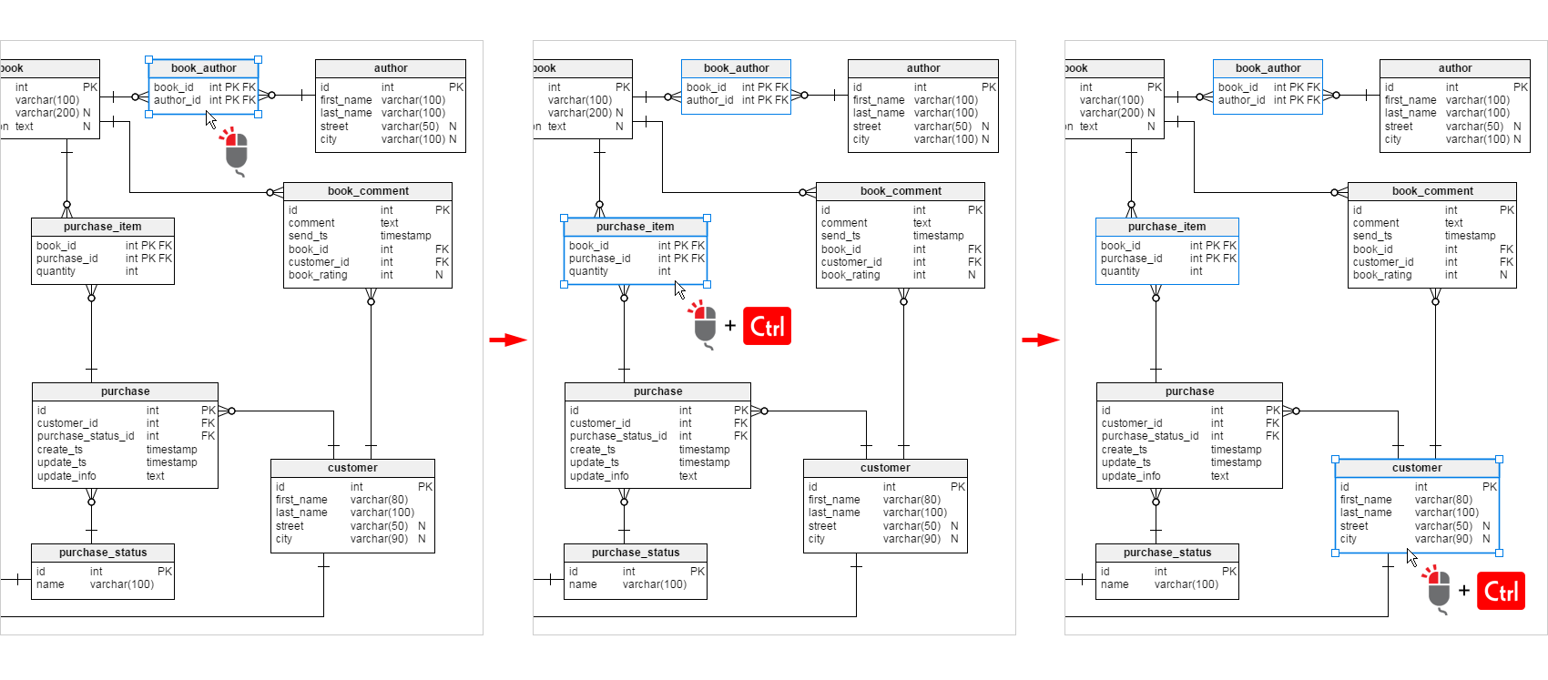 Using Ctrl + Click you can add new elements to your current selection