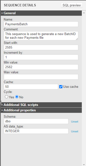 Database sequence