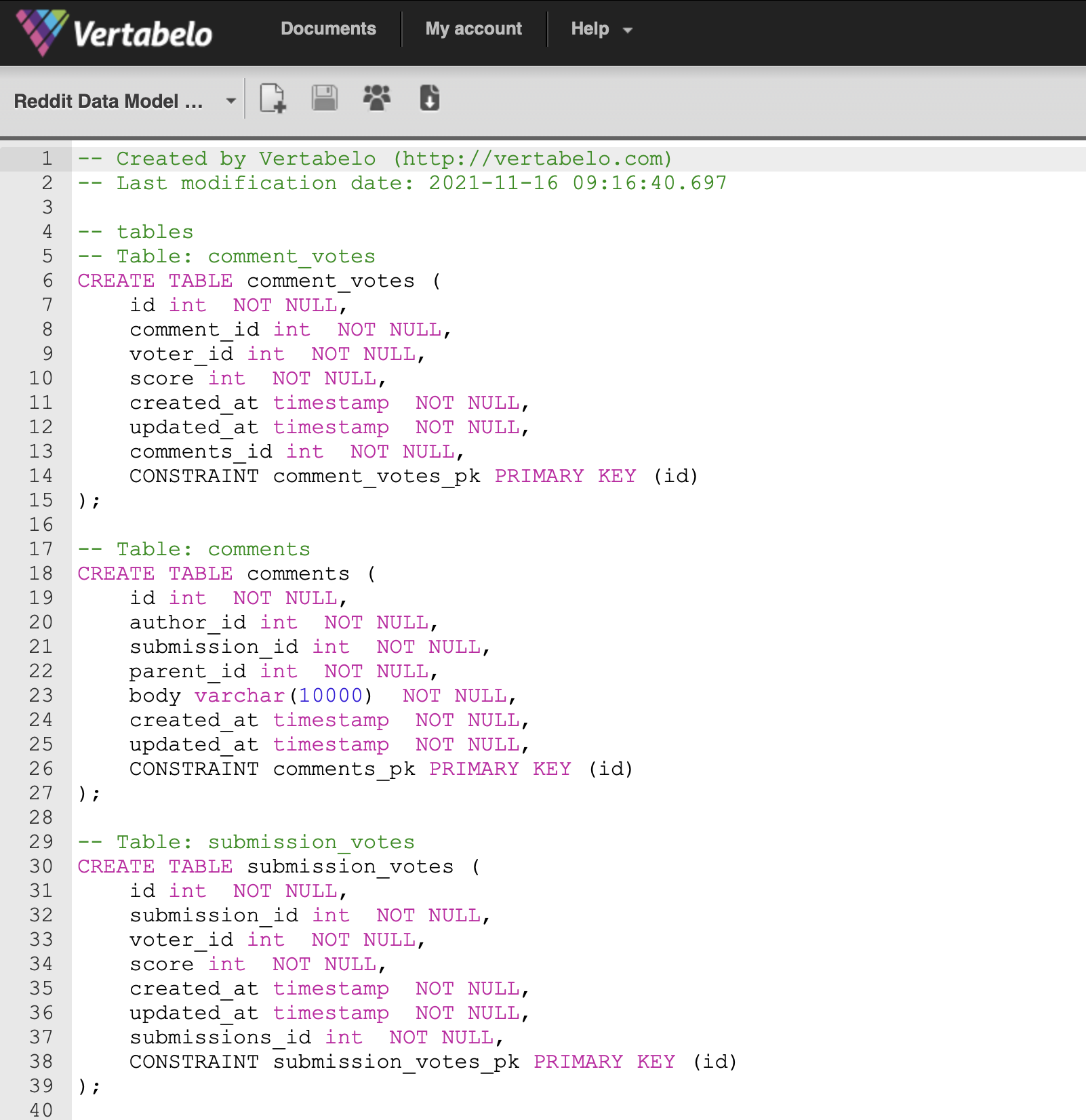 What Are Document Types in Vertabelo?