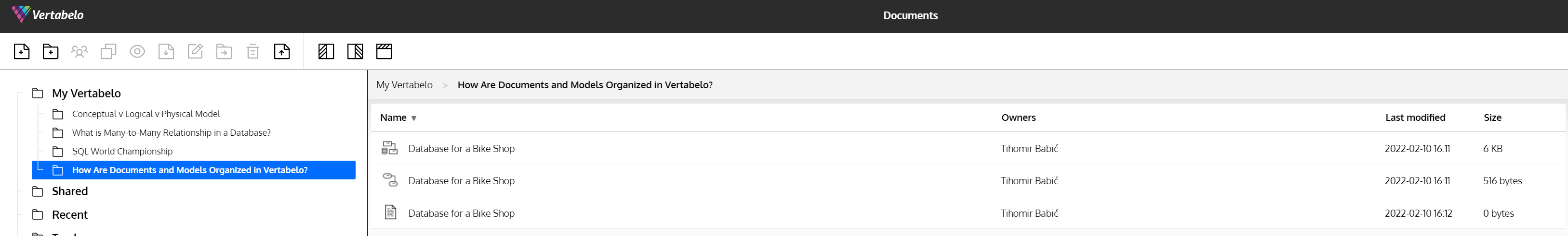 Vertabelo’s Document Structure: How Documents and Models Are Organized