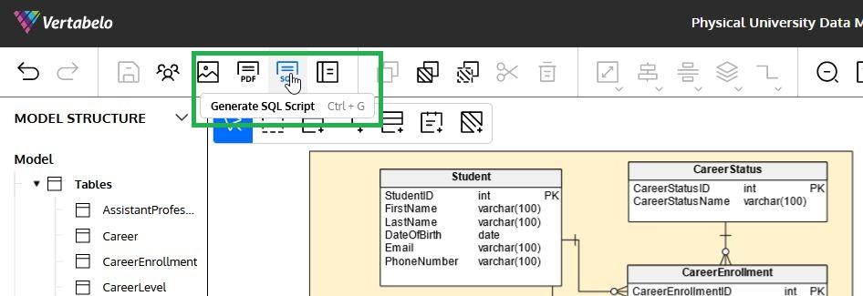 ER Diagram for a University Database