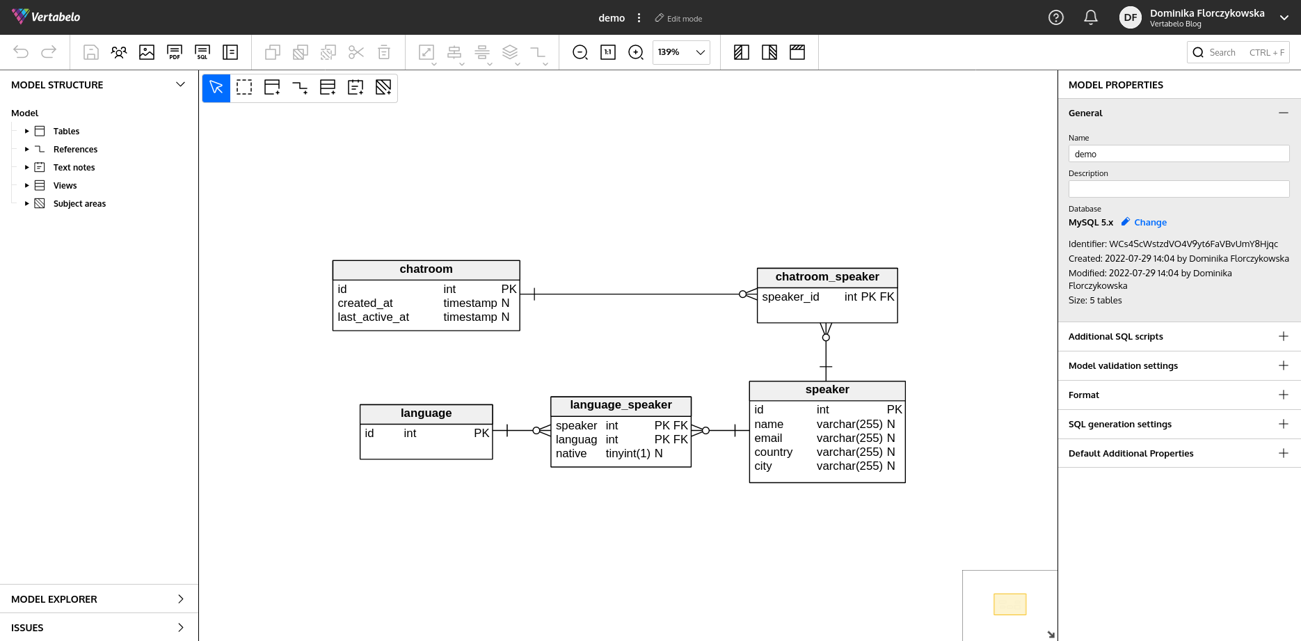 Export SQL DDL From MySQL Workbench for Importing Into Vertabelo