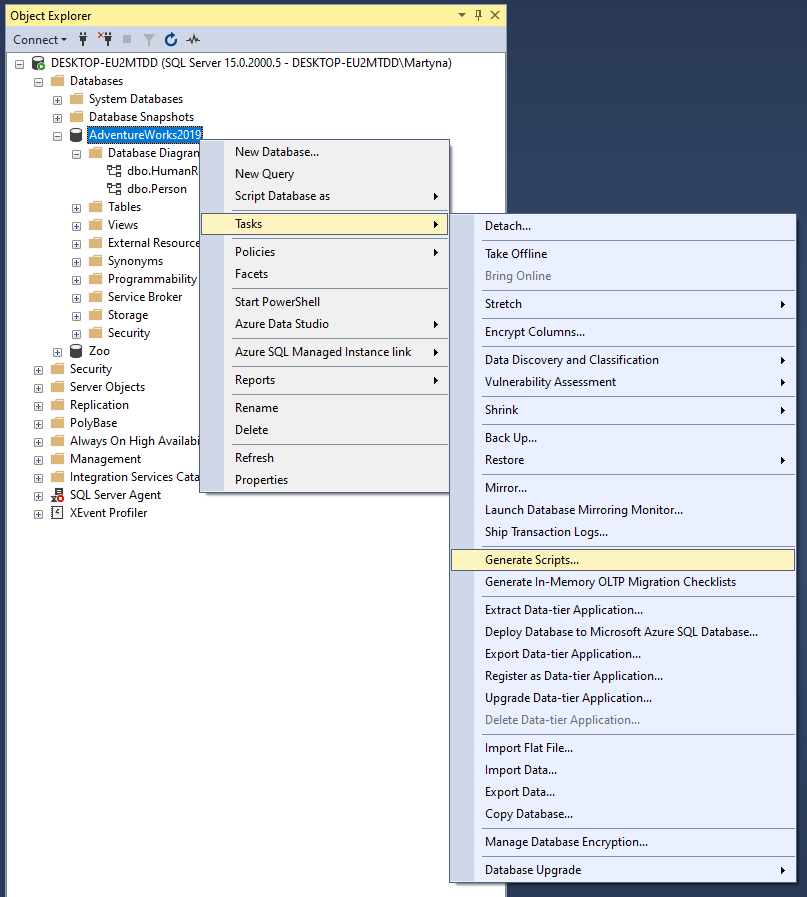 How to Export an SQL Server Database Schema Into a Diagram