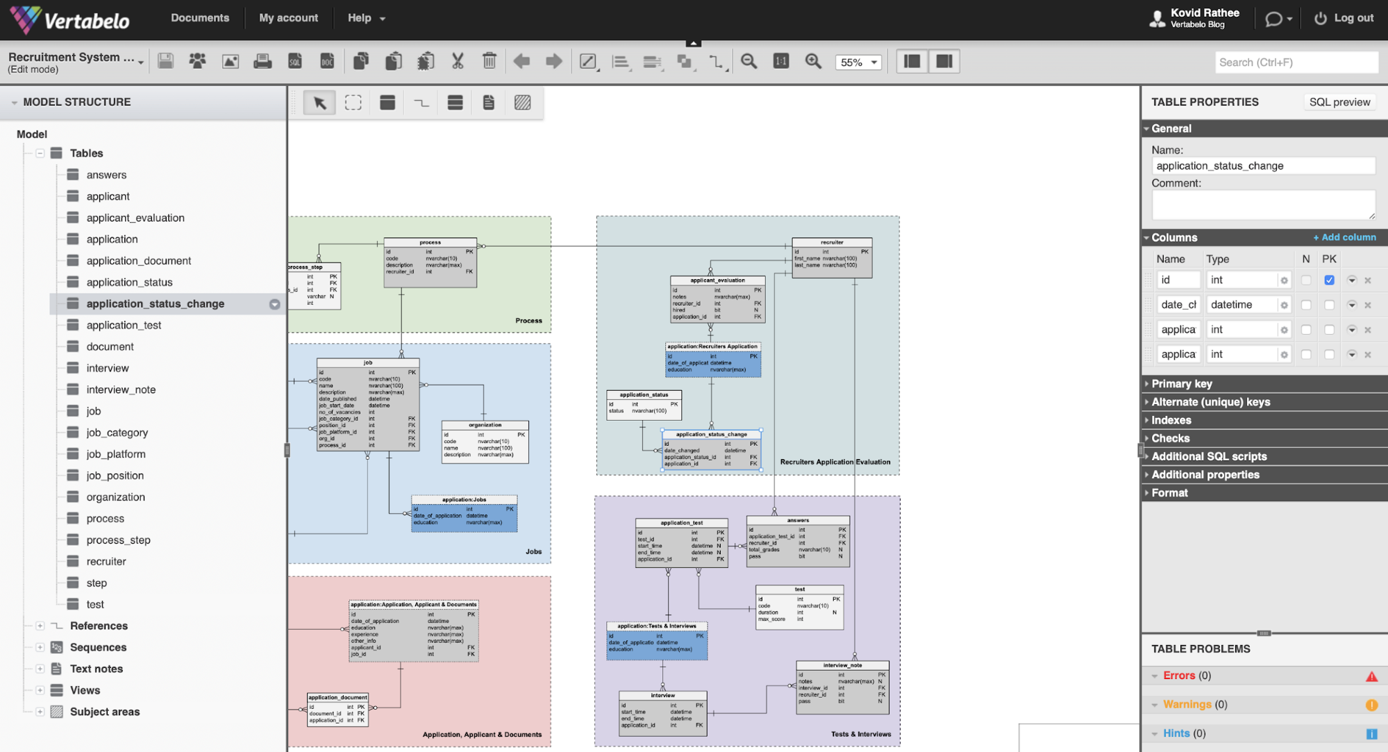 How to Find a Table in a Vertabelo ER Diagram