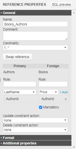 foreign key in a physical model