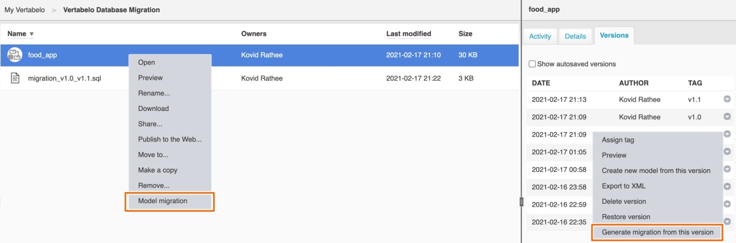 How to Generate a Migration Script in Vertabelo