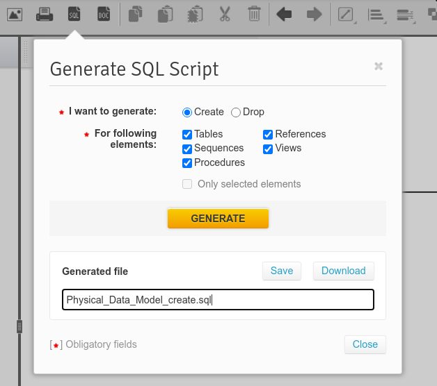 SQL Scripts in Vertabelo