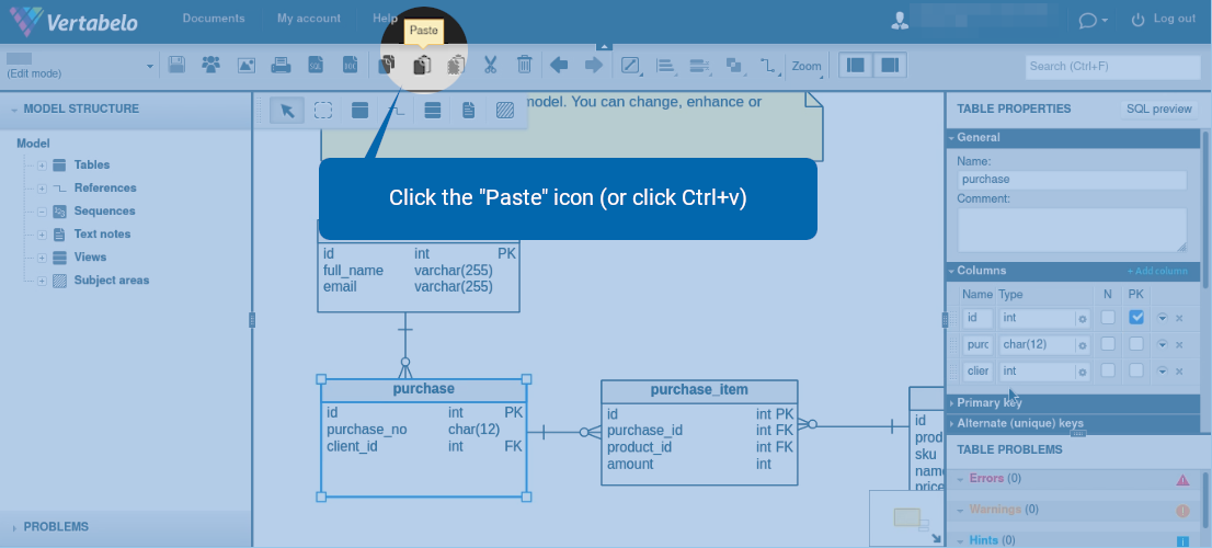 How to Copy a Column in Vertabelo