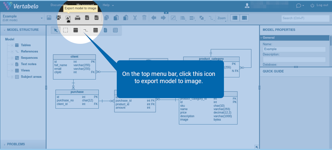 How to Export Your Vertabelo Model as an Image