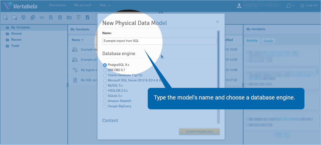 Import a DDL Script into Vertabelo