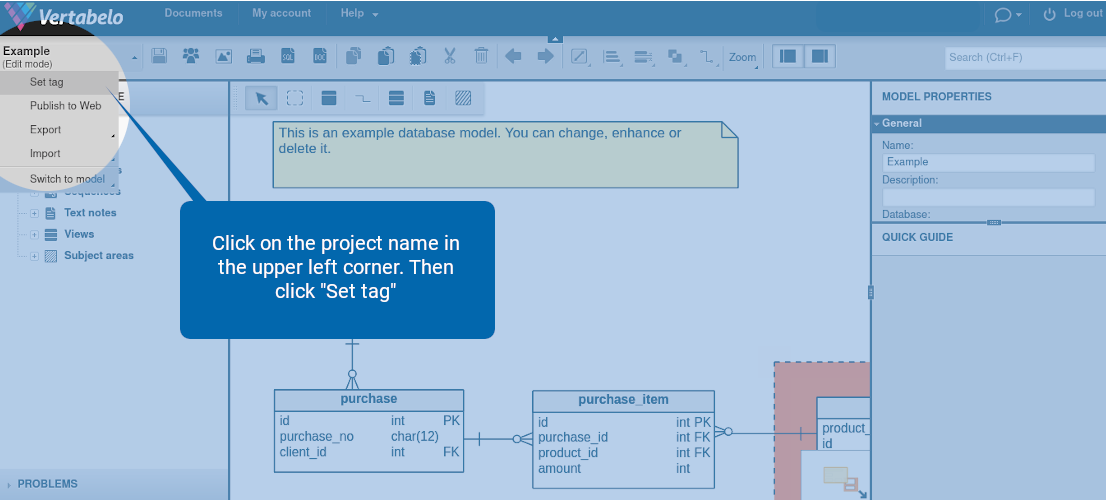 How to Tag a Version of Your Data Model