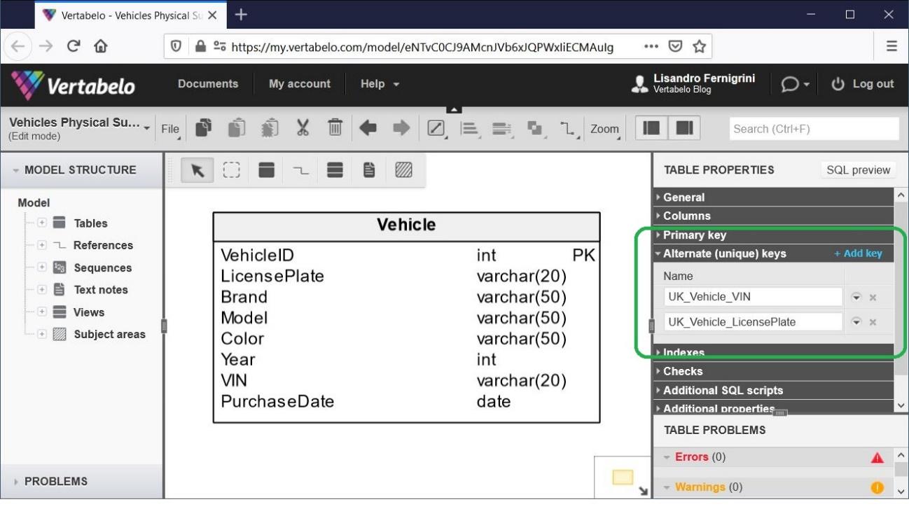 Vehicle Table