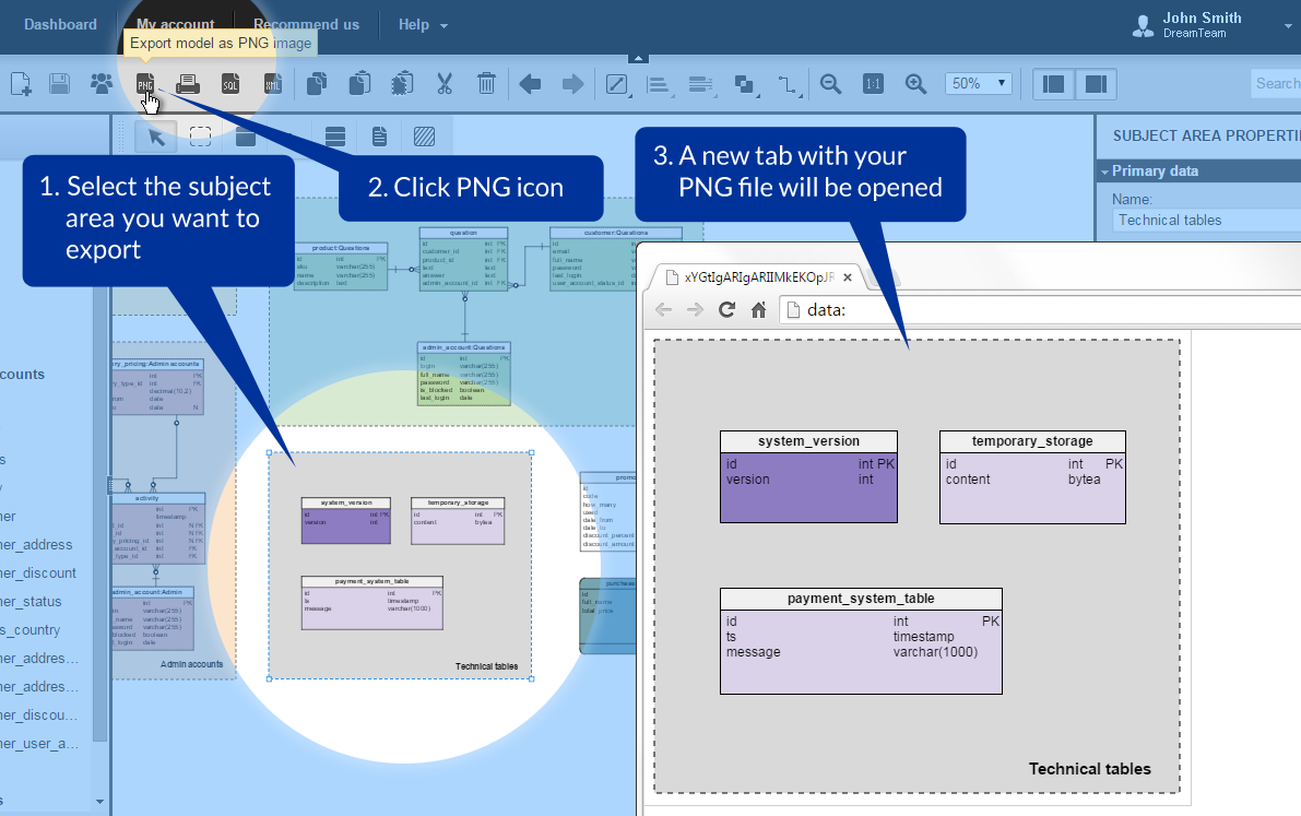 You can select a subject area and export it to a PNG file