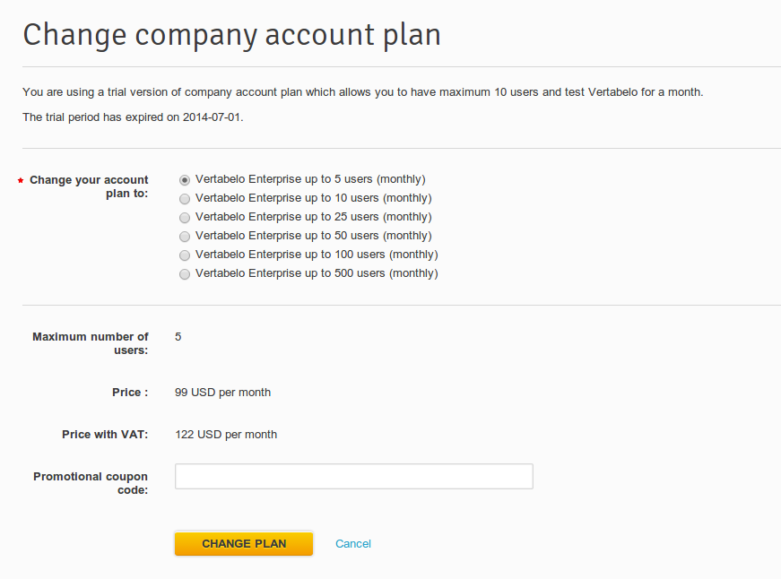 Change account plan