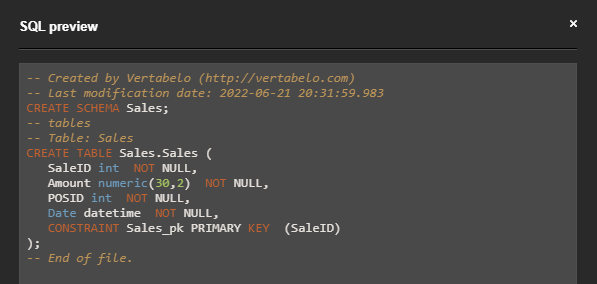 Database schema