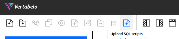 Upload SQL scripts button